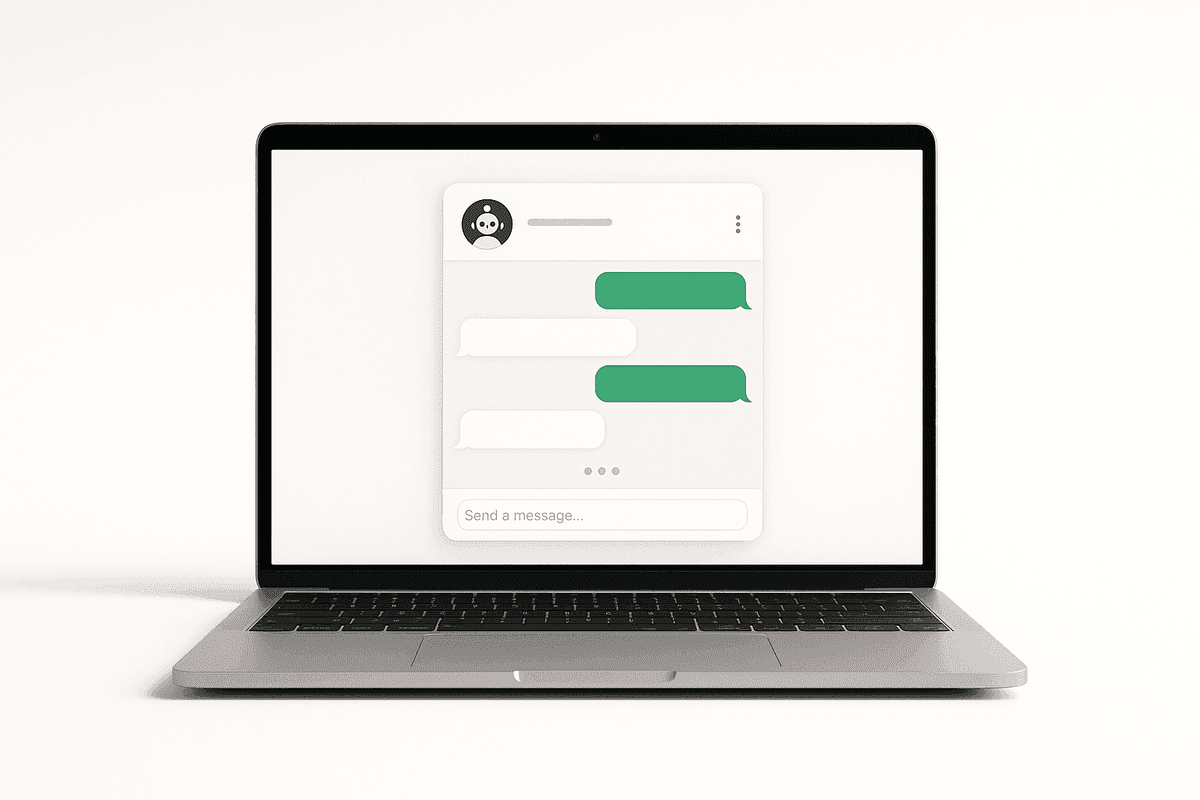 AI chatbot interface illustration for chatbot development services